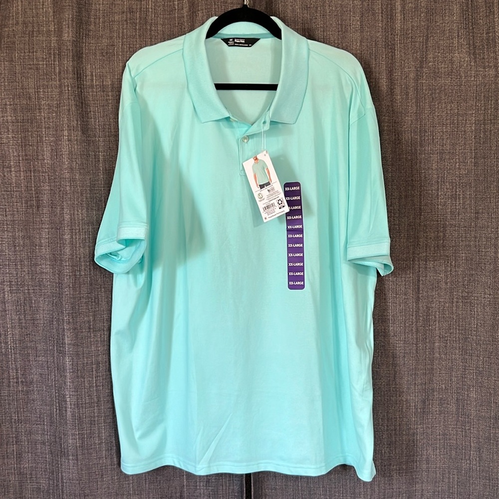Members mark light blue stretch cotton polo NWT XXL